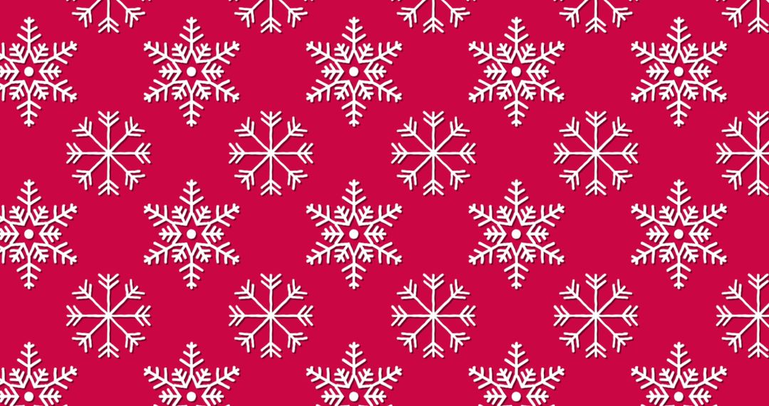 White Snowflakes Pattern on Red Background for Festive Design