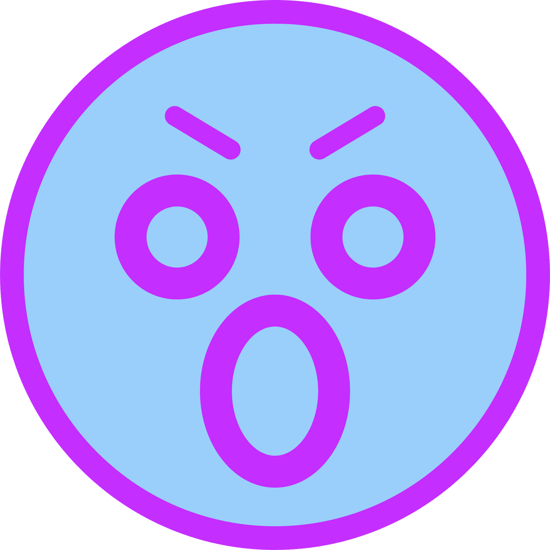 Surprised Emoji Icon in Transparent Digital Illustration