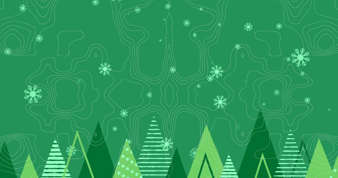 Festive Snowflakes and Christmas Trees with Topography Patterns
