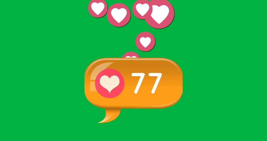 Bright Social Media Heart Icons Increasing Popularity