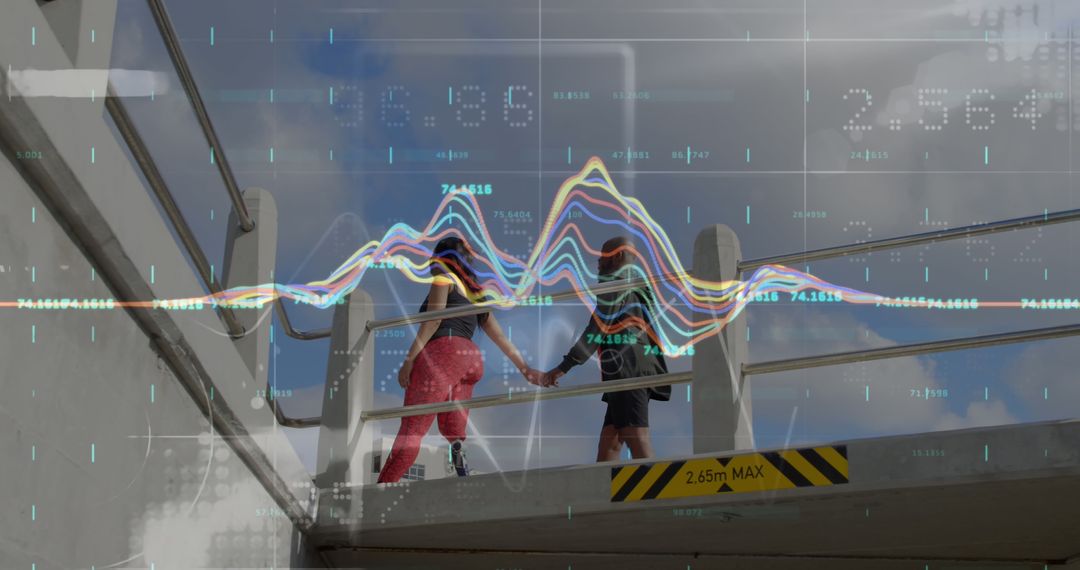 Mixed Media of Analytics Overlays and Interracial Couple