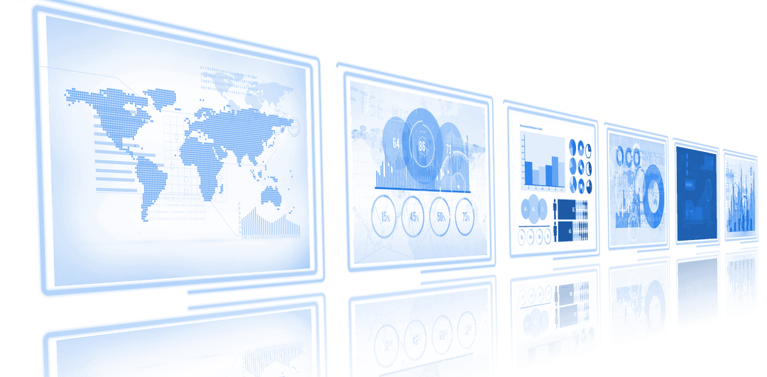 Transparent Digital Screens with Charts and World Map Display - Download Free Stock Images Pikwizard.com