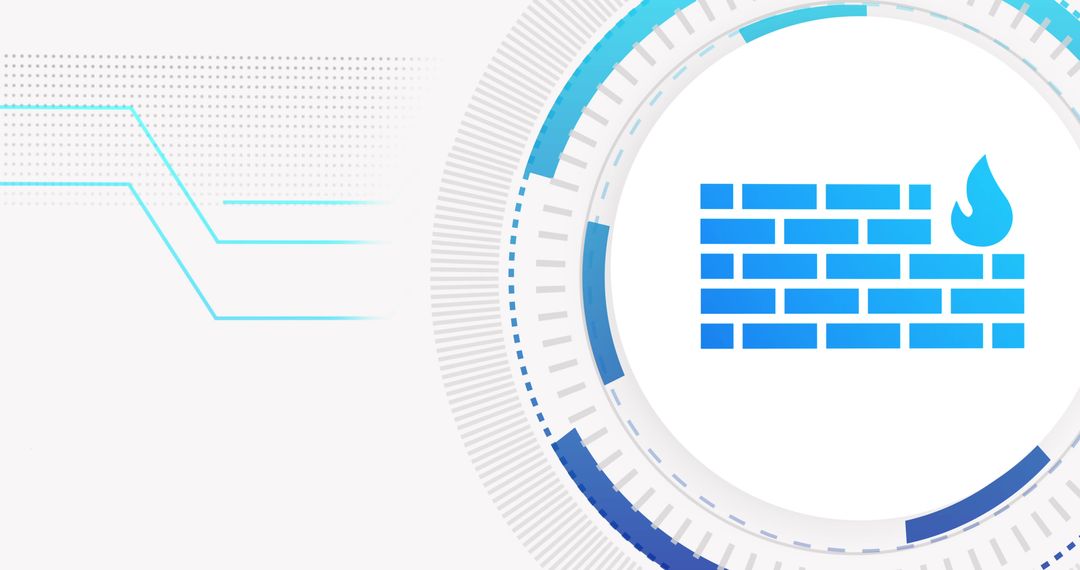 Digital Security Representation with Firewall Icon