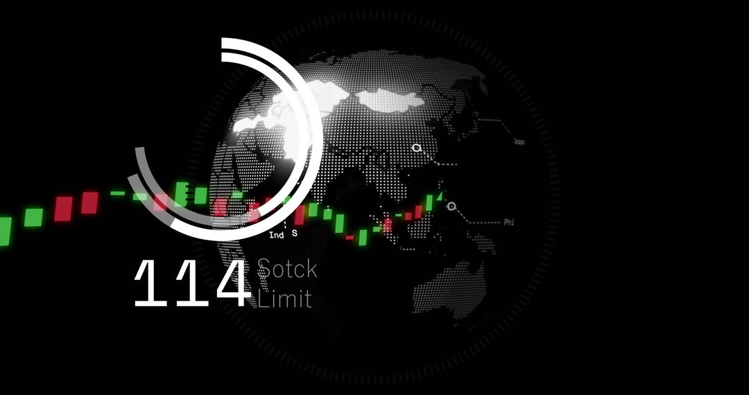 Digital Stock Trading Interface With World Map Visualization