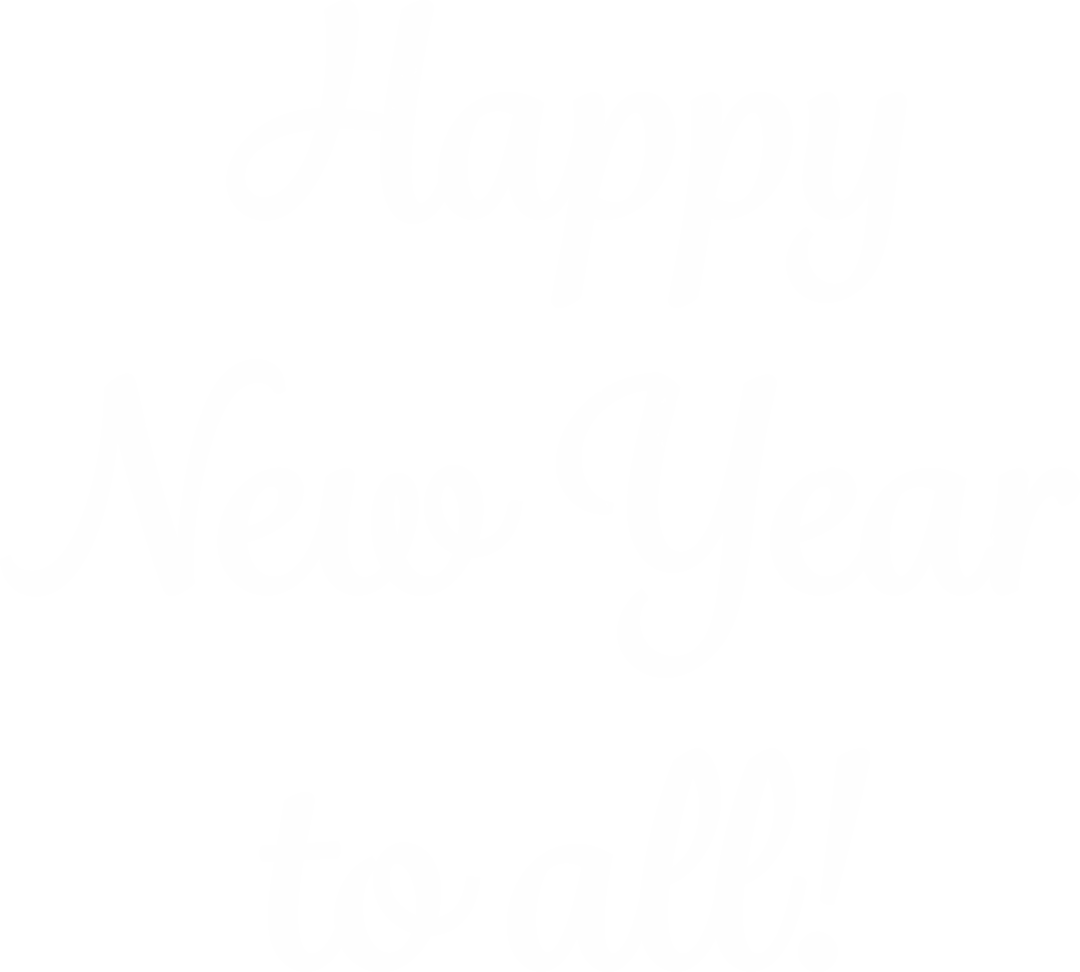 Transparent Happy New Year Text White Festive Design