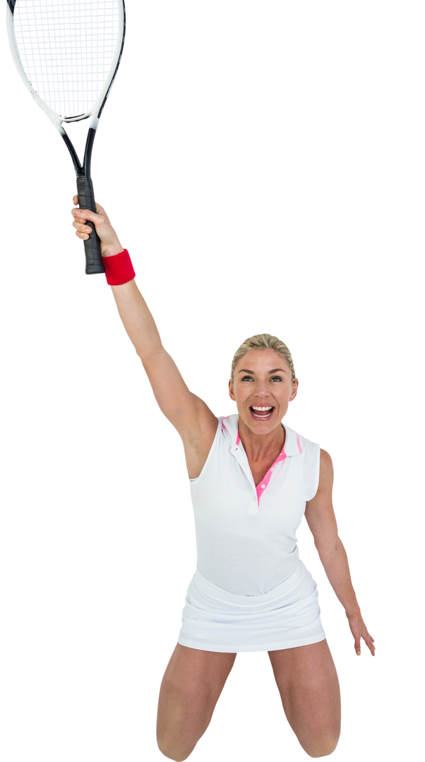 Female Tennis Player Celebrating Victory, Transparent Background - Download Free Stock Images Pikwizard.com