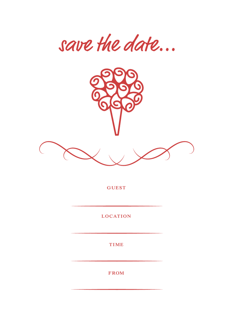 Transparent Save the Date Invitation with Elegant Floral Design