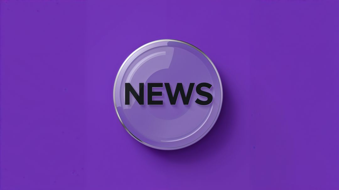 Abstract Purple Button Emphasizing News Update Concept
