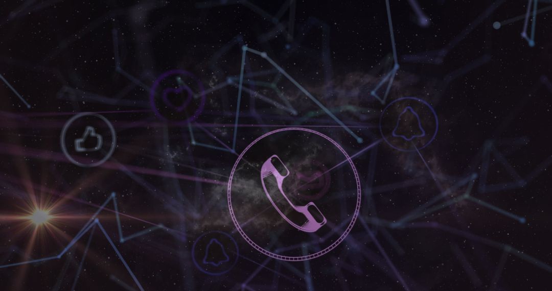Digital Network Connections Over Data Processing Visual