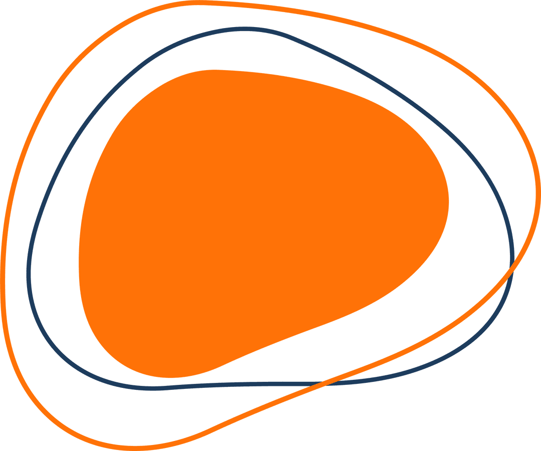 Abstract Fluid Orange Shape with Transparent Background