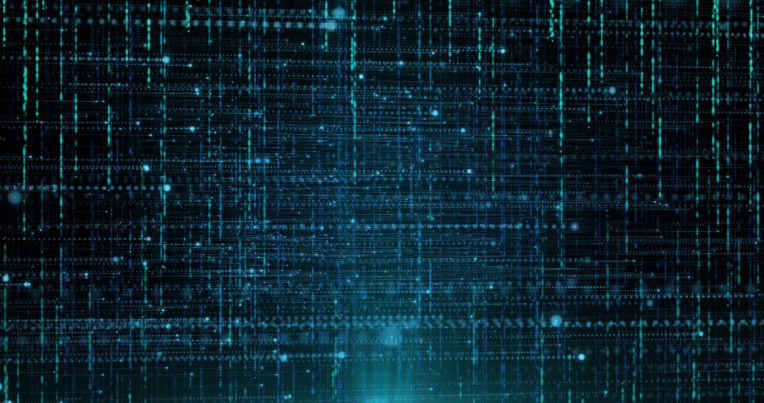 Abstract Digital Matrix with Blue Light Patterns