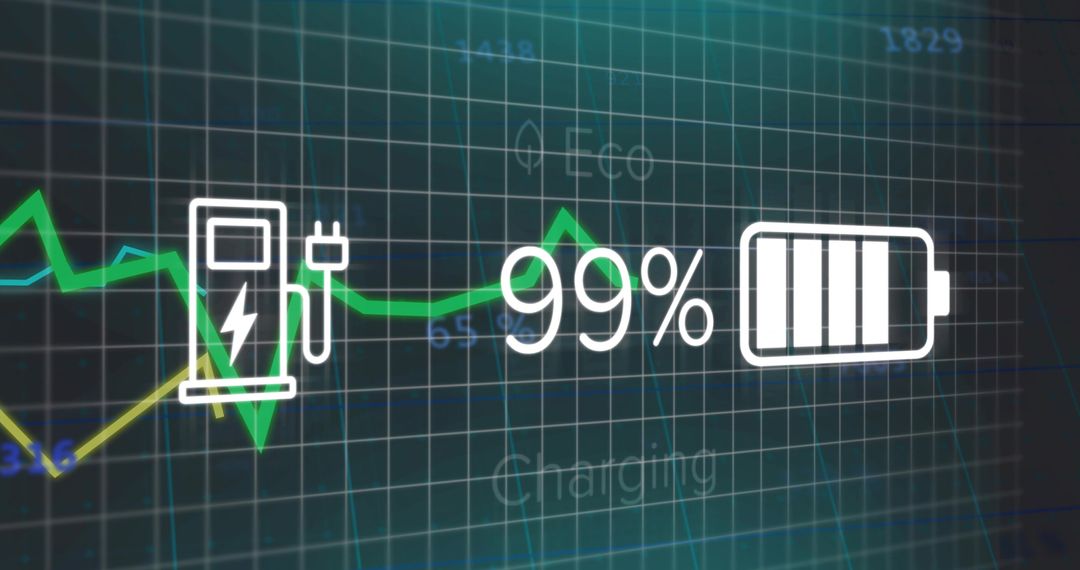 High-Tech Dashboard Displaying Battery Status at 99%