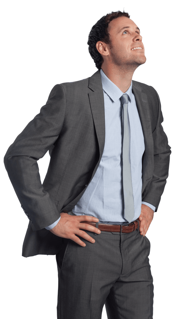 Confident Businessman Smiling Body Poster Transparent Background