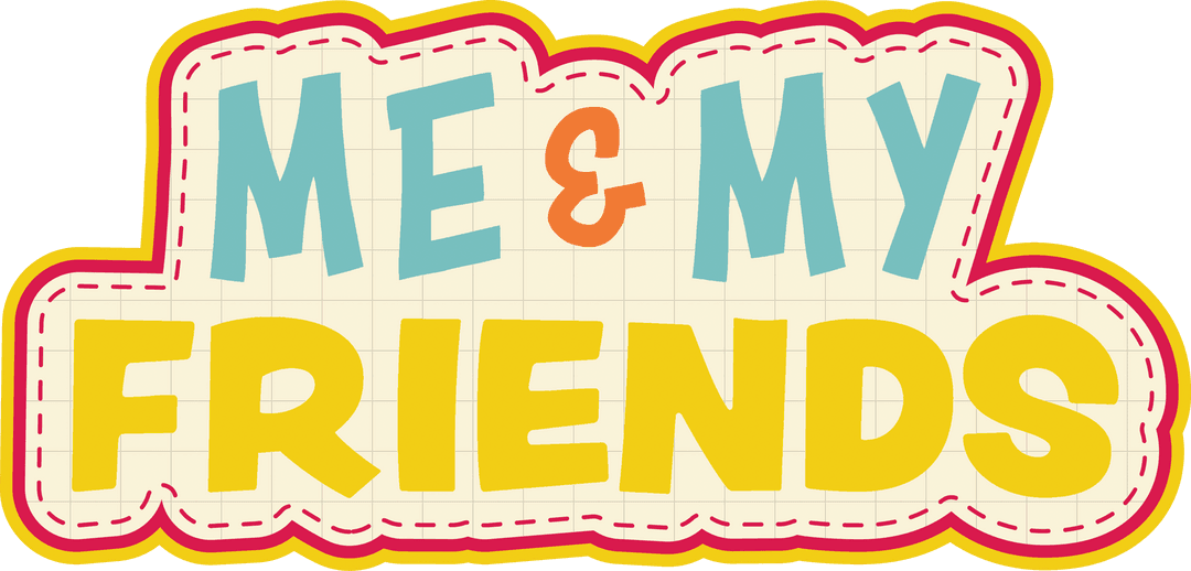 Colorful Me and My Friends Message on Transparent Background