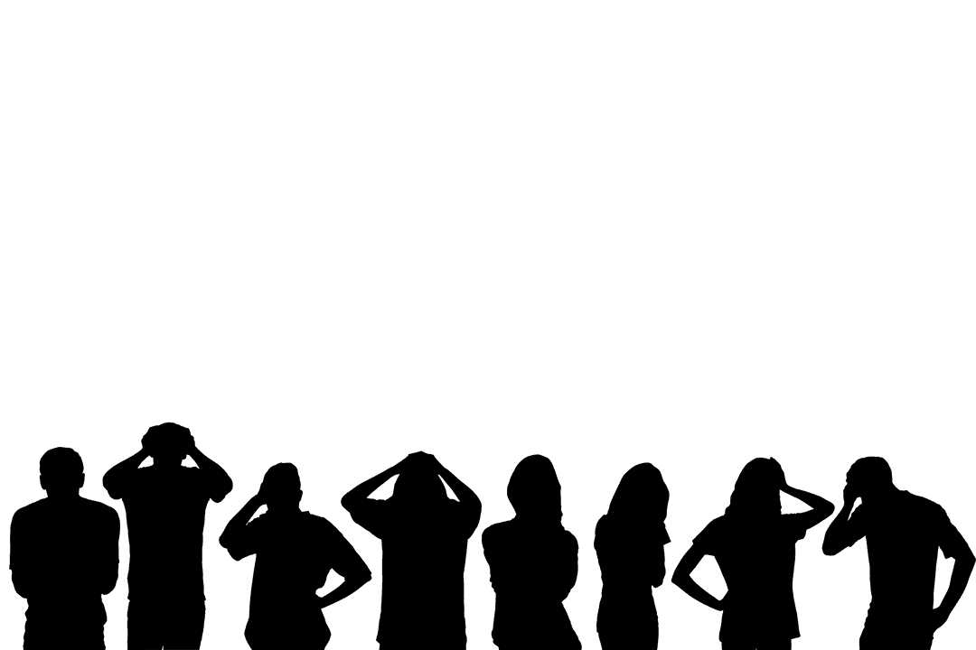 Silhouette of Group with Transparent Background