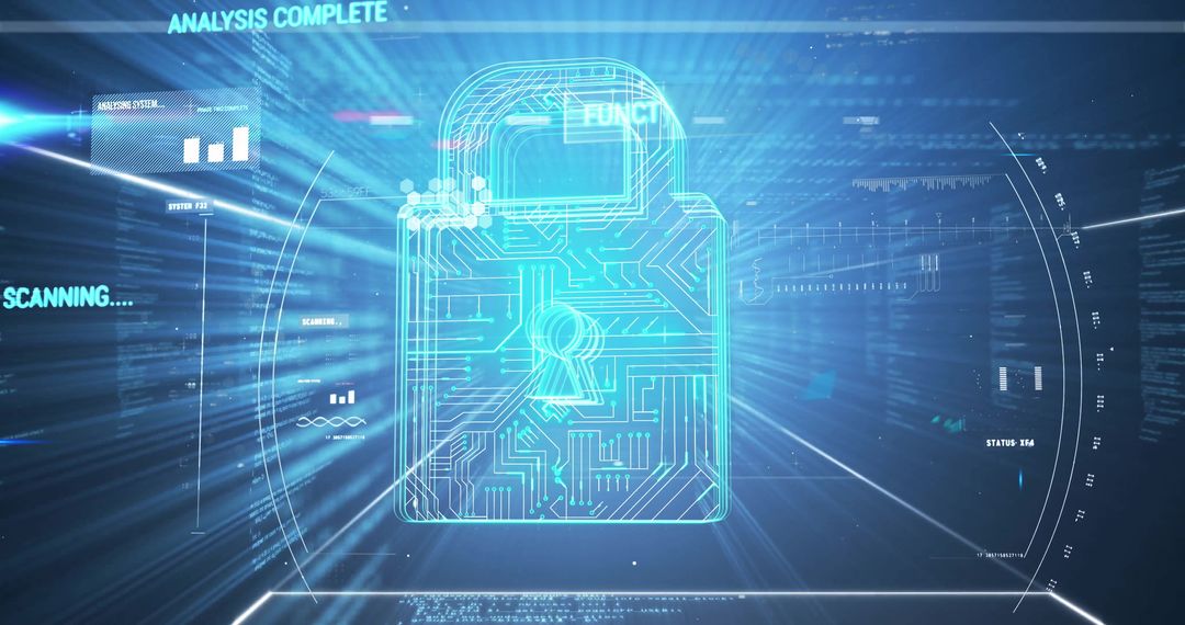 Digital Padlock Icon Illustrating Cybersecurity Concept