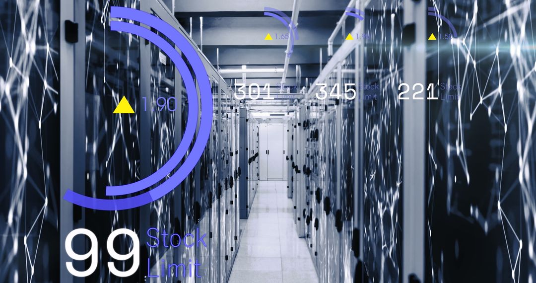 Analyzing Stock Market Data in Server Room with Advanced Technology Overlay