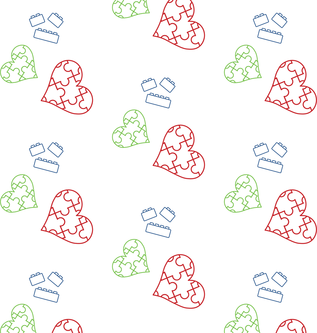Colorful Abstract Hearts Pattern on Transparent Background
