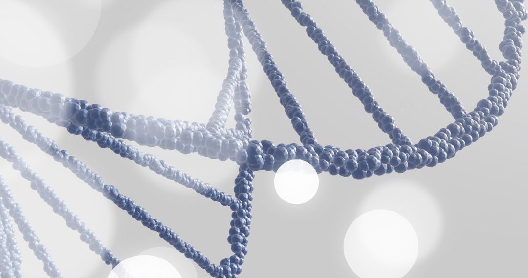 Abstract DNA Strand on Futuristic Grey Background