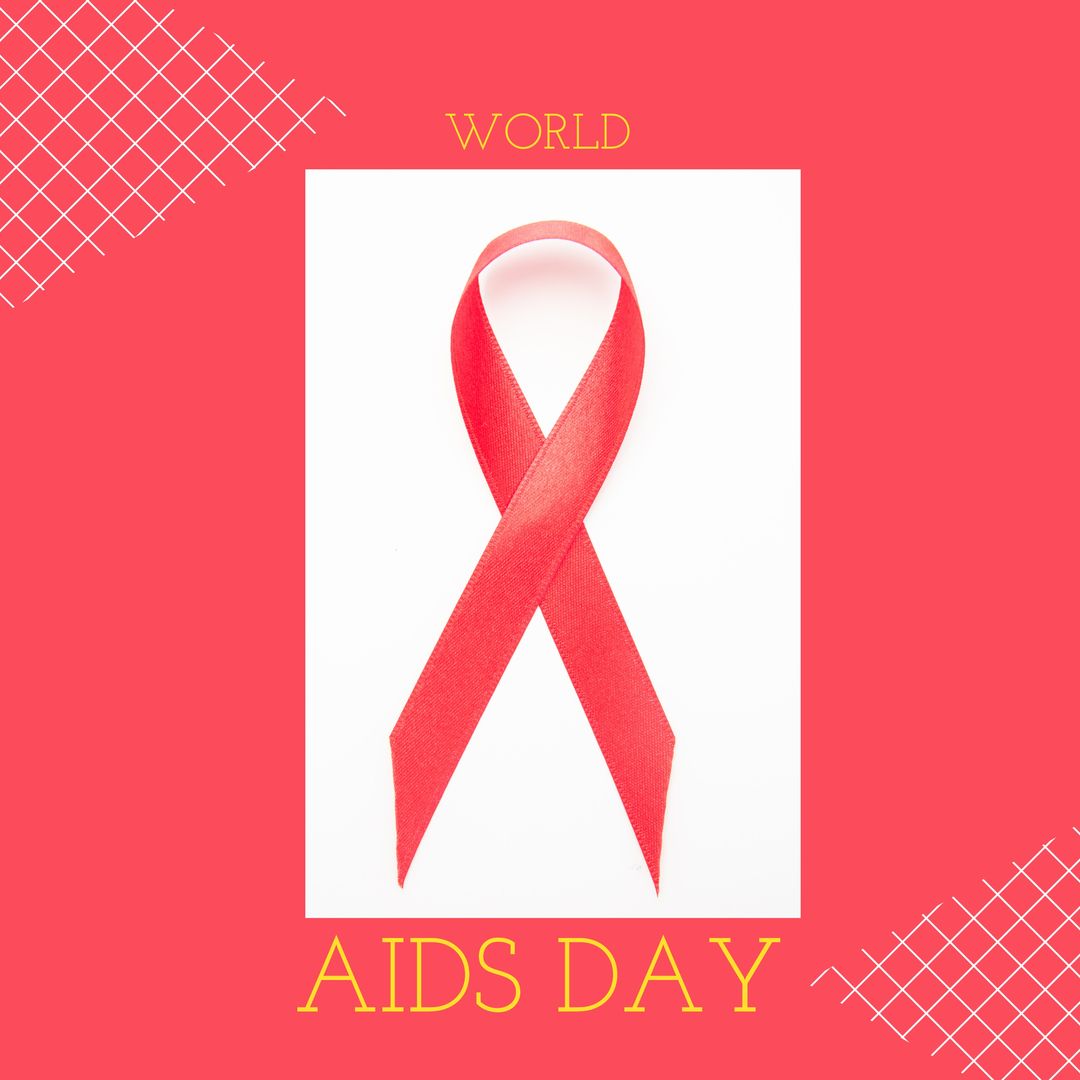 World AIDS Day Red Awareness Ribbon on Red Background - Download Free Stock Templates Pikwizard.com