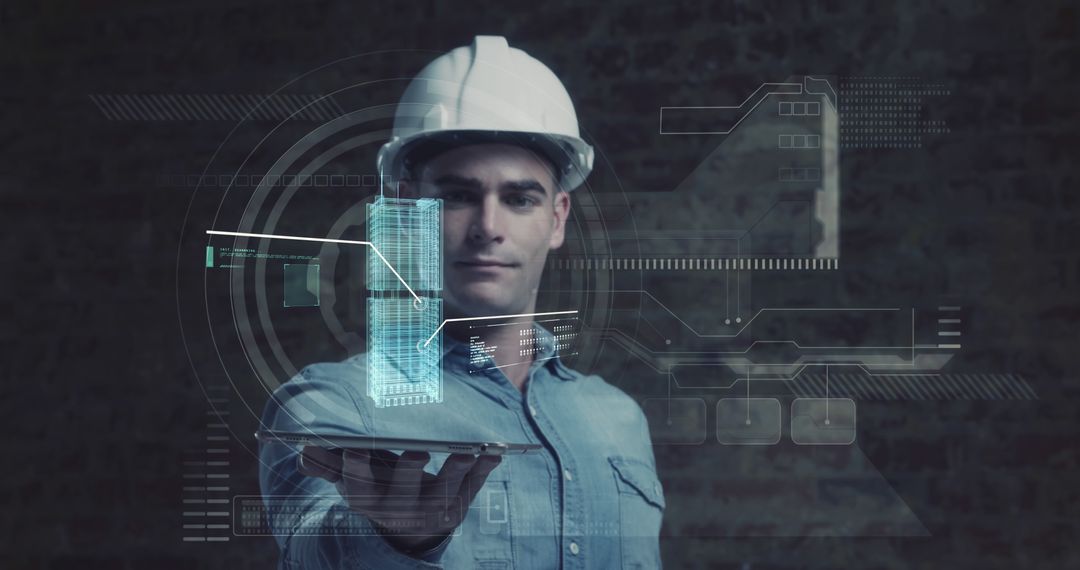 Engineer Using Augmented Reality in Construction Project - Free Images, Stock Photos and Pictures on Pikwizard.com