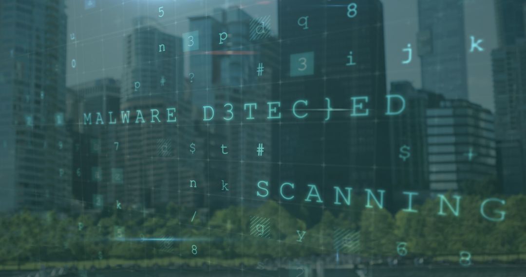Digital Security Visualization Over Cityscape