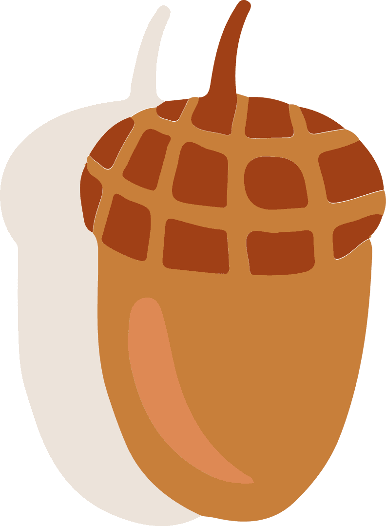 Seamless Autumn Acorns with Transparent Background