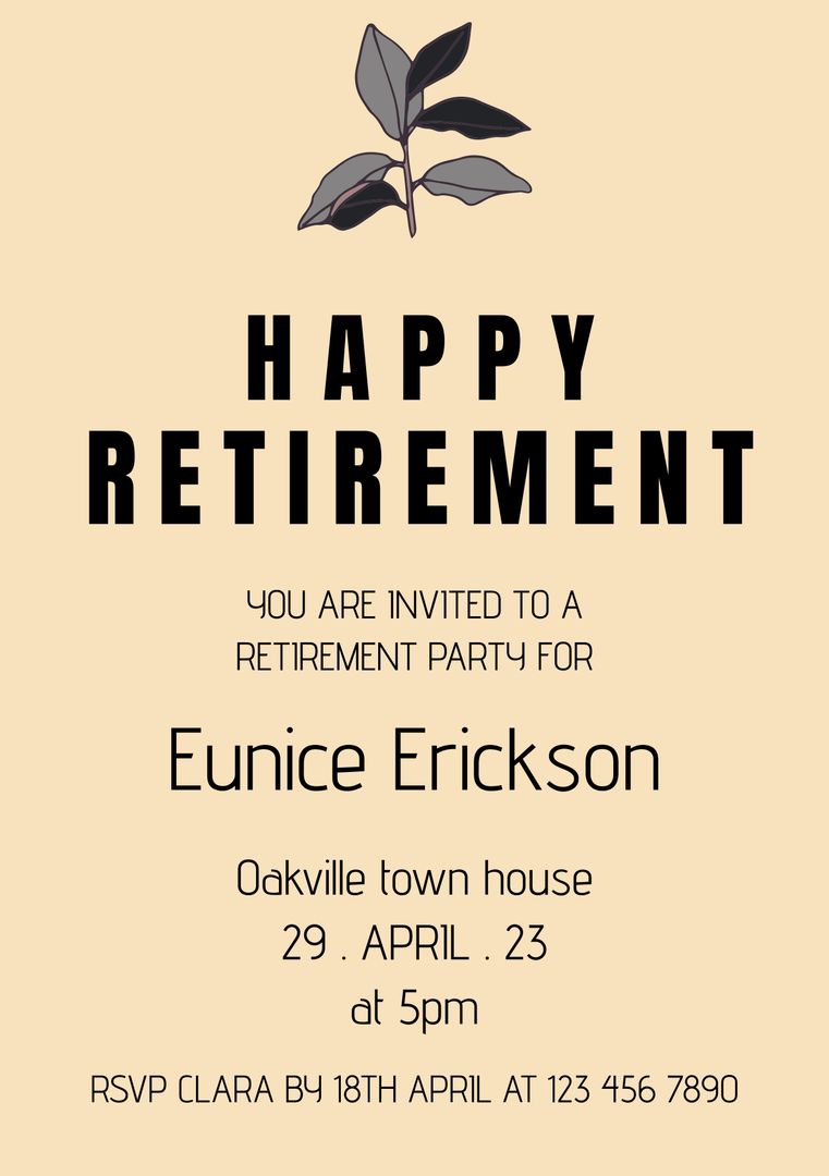 Elegant Retirement Party Invitation - Download Free Stock Templates Pikwizard.com