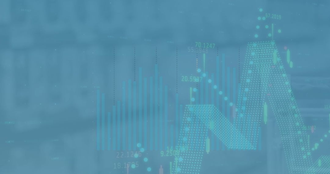 Data Analytics Interface on Blue Background