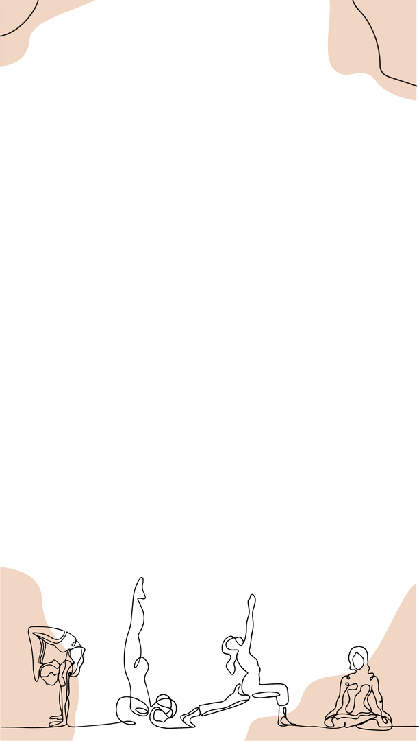 Abstract Yoga Figures Line Art with Transparent Background