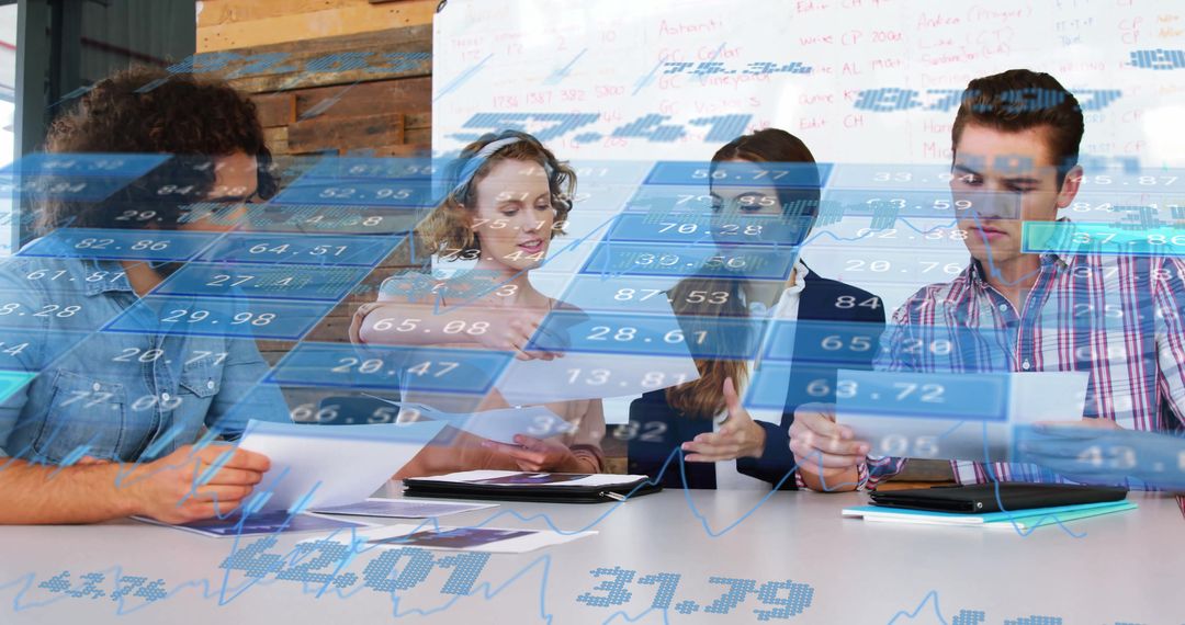 Team Analyzing Financial Stock Data with Overlay