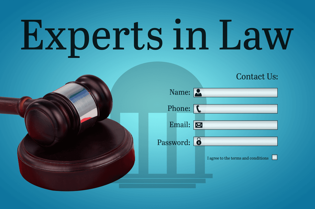 Transparent Legal Firm Contact Interface with Gavel Highlights Expert Services