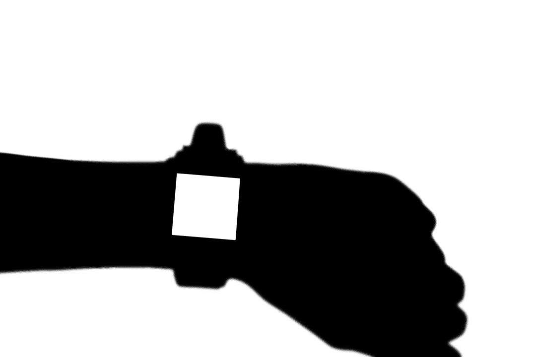 Transparent Silhouette Hand with Smartwatch Illustration