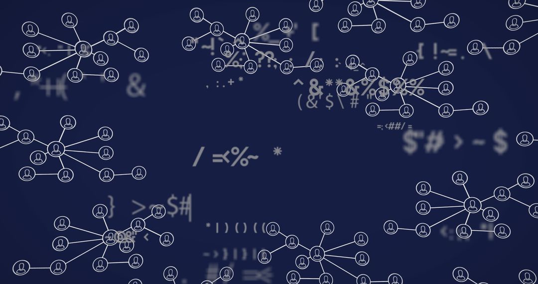 Interconnected Digital Network with Mathematical Symbols