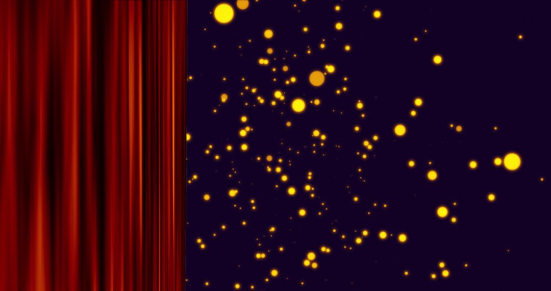 Red Curtain Transition with Golden Dots for Festive Events
