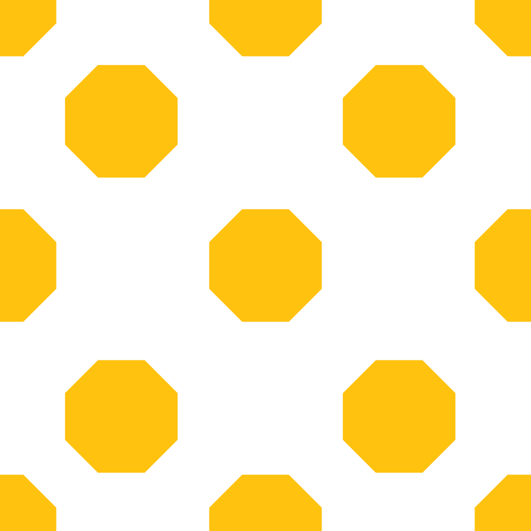 Yellow Octagon and Black Checkered Pattern on Transparent