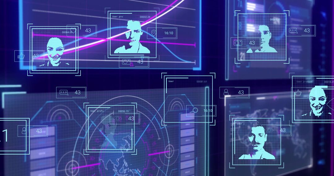 Holographic Scanning in Control Center Showcasing Cybersecurity Tools