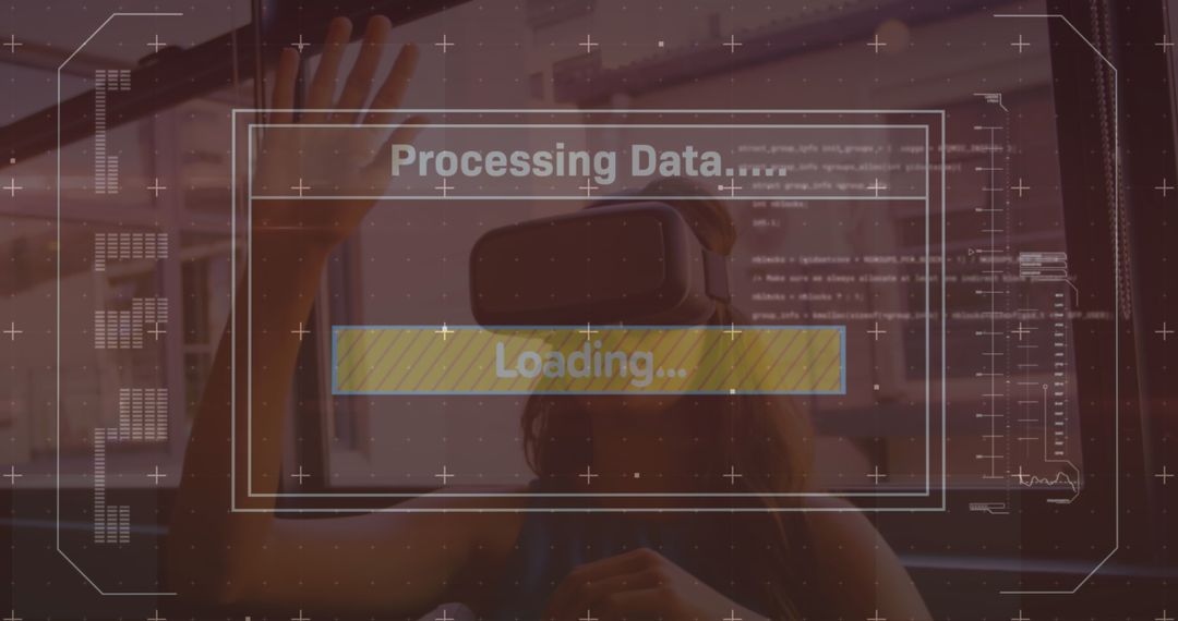 Virtual Reality Headset with Data Processing Overlay