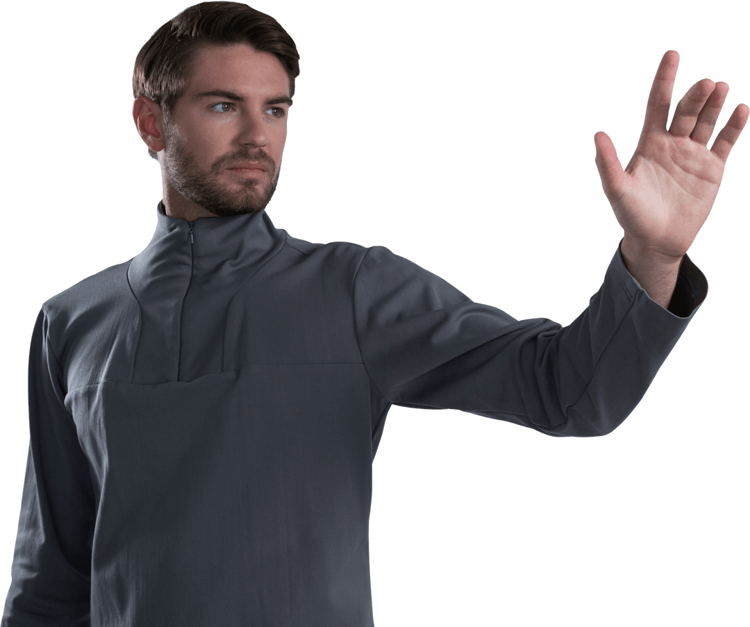 Transparent Technology Concept with Man Interacting