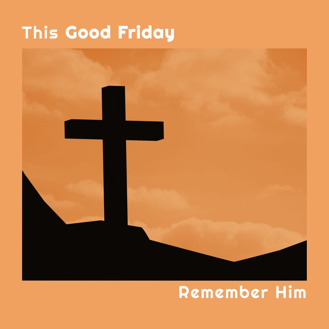 Good Friday Religious Illustration with Cross and Clouds - Download Free Stock Templates Pikwizard.com