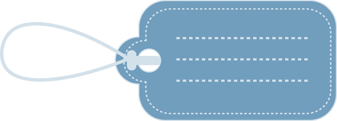 Blue Transparent Gift Tag Illustration for Design Mockups