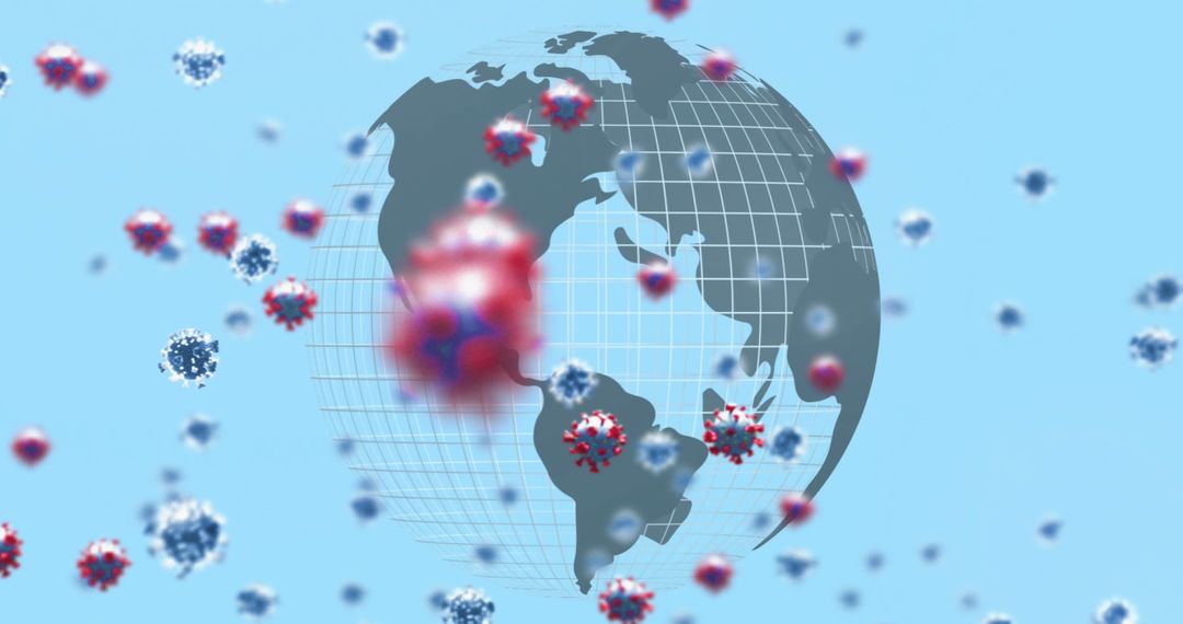 Global Pandemic Concept with Virus Surrounding Earth