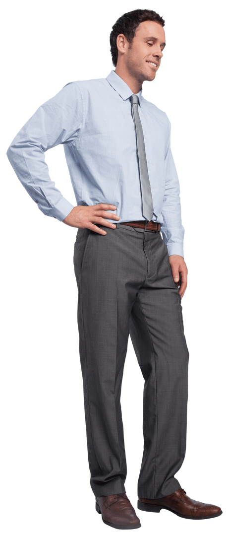 Smiling Businessman Wearing Transparent Background Office Attire