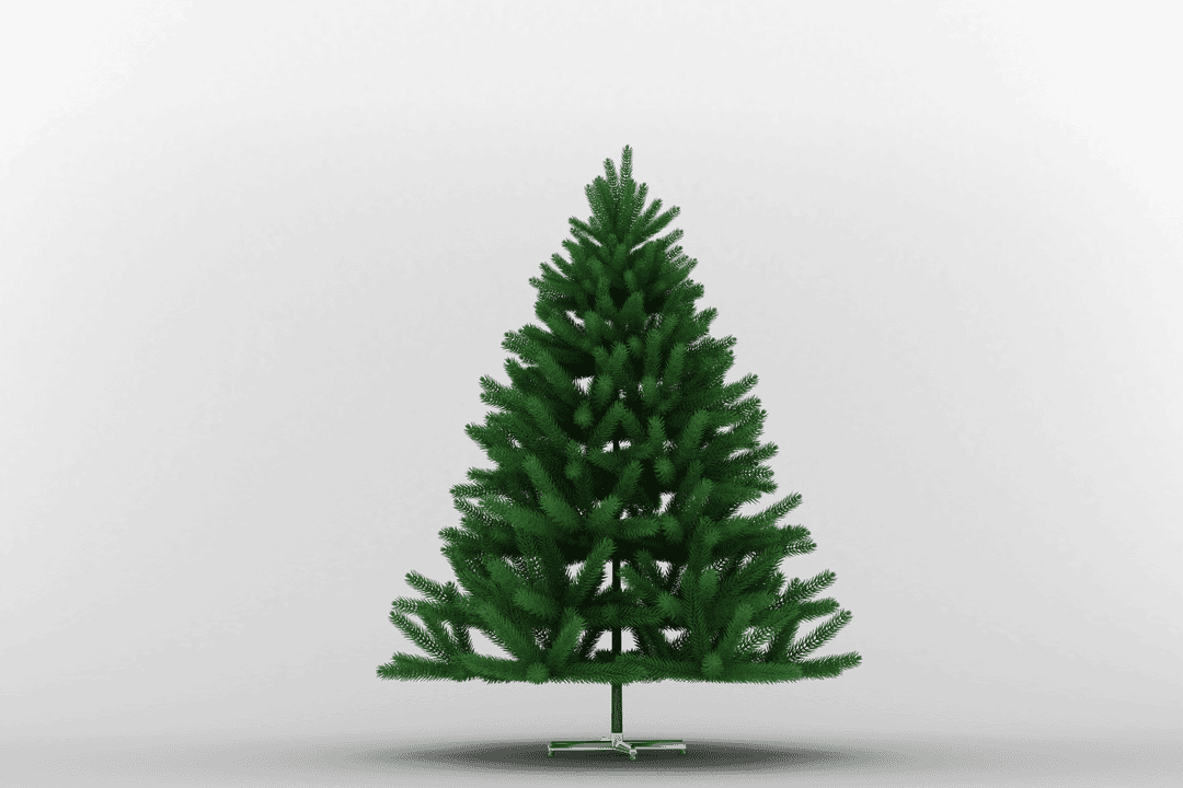 Festive Green Christmas Tree on Transparent Background