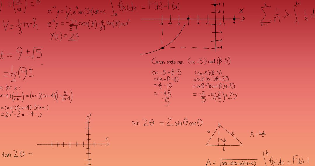 Mathematical Equations on Gradient Pink Background Conceptual Art