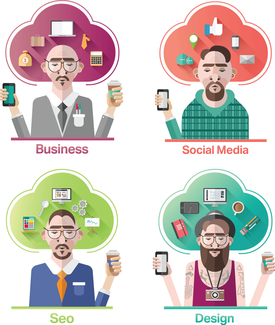 Transparent PNG Illustration of Diverse Business Specializations