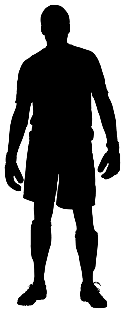 Silhouette of Male Goalkeeper in Action on Transparent Background