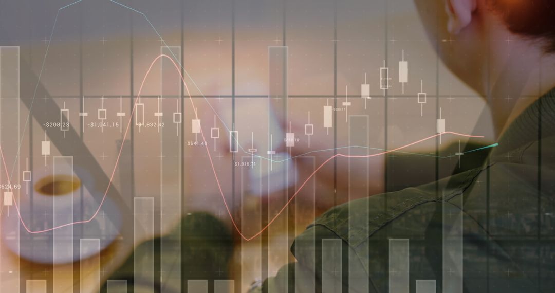 Businessman Analyzing Data Graphs on Smartphone