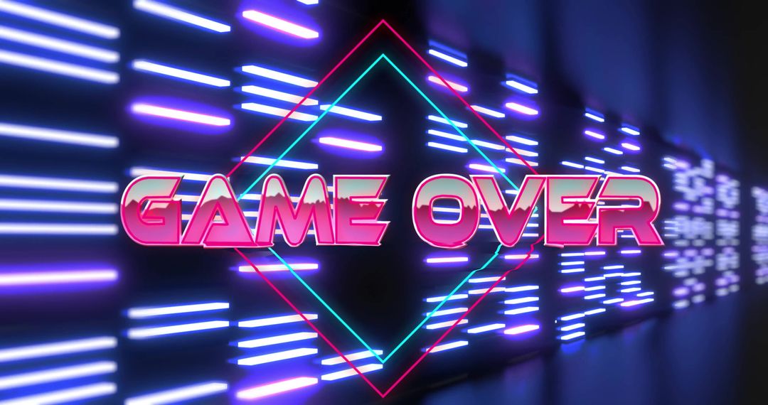 Neon Game Over Virtual Reality Futuristic Theme