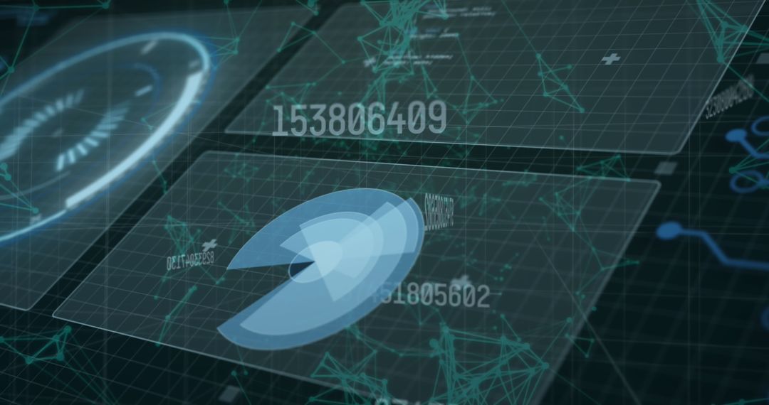 Futuristic Digital Interface with Abstract Graphical Data